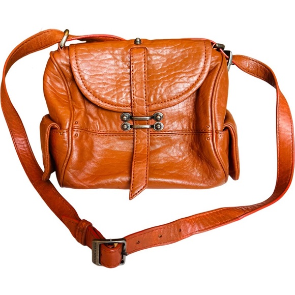 Anthropologie Handbags - ANTHROPOLOGIE SHULER & SONS Crossbody Mini Duffle Bag in Tangerine